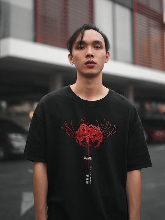 Unisex Oversized Shirt Spider Lily Aesthetic Japan Streetwear