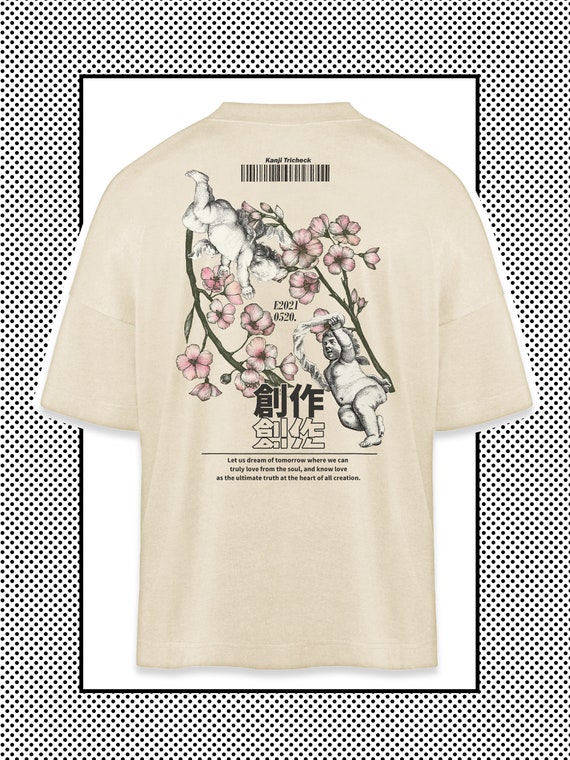 Vintage T-Shirt Oversized Japan Streetwear Shirt mit Back - Etsy 日本