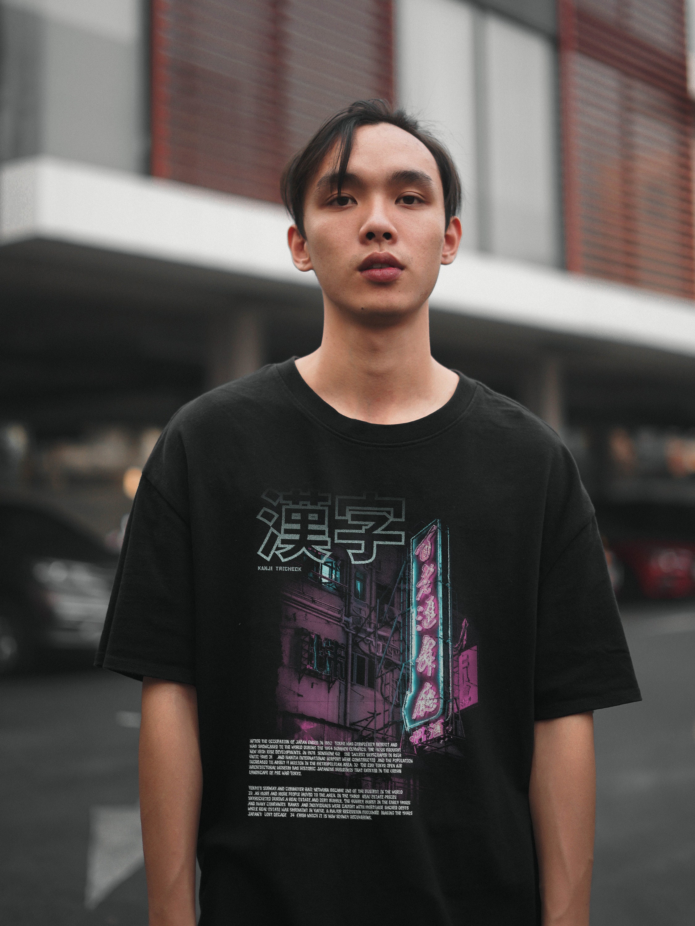 Black Oversize Techwear T Shirt Vintage With Kanji Neon Shield, Japanese  Harajuku Style Tshirt, Grunge Clothing Y2k, Top Plus Size Japan 