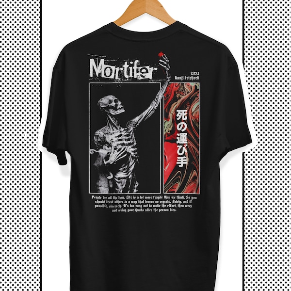 Oversized Goth Shirt Vintage Grunge Clothing - Mortifer Todbringer , Japanese Street Style T Shirt, Grunge Gothique Top Gothic Oversized