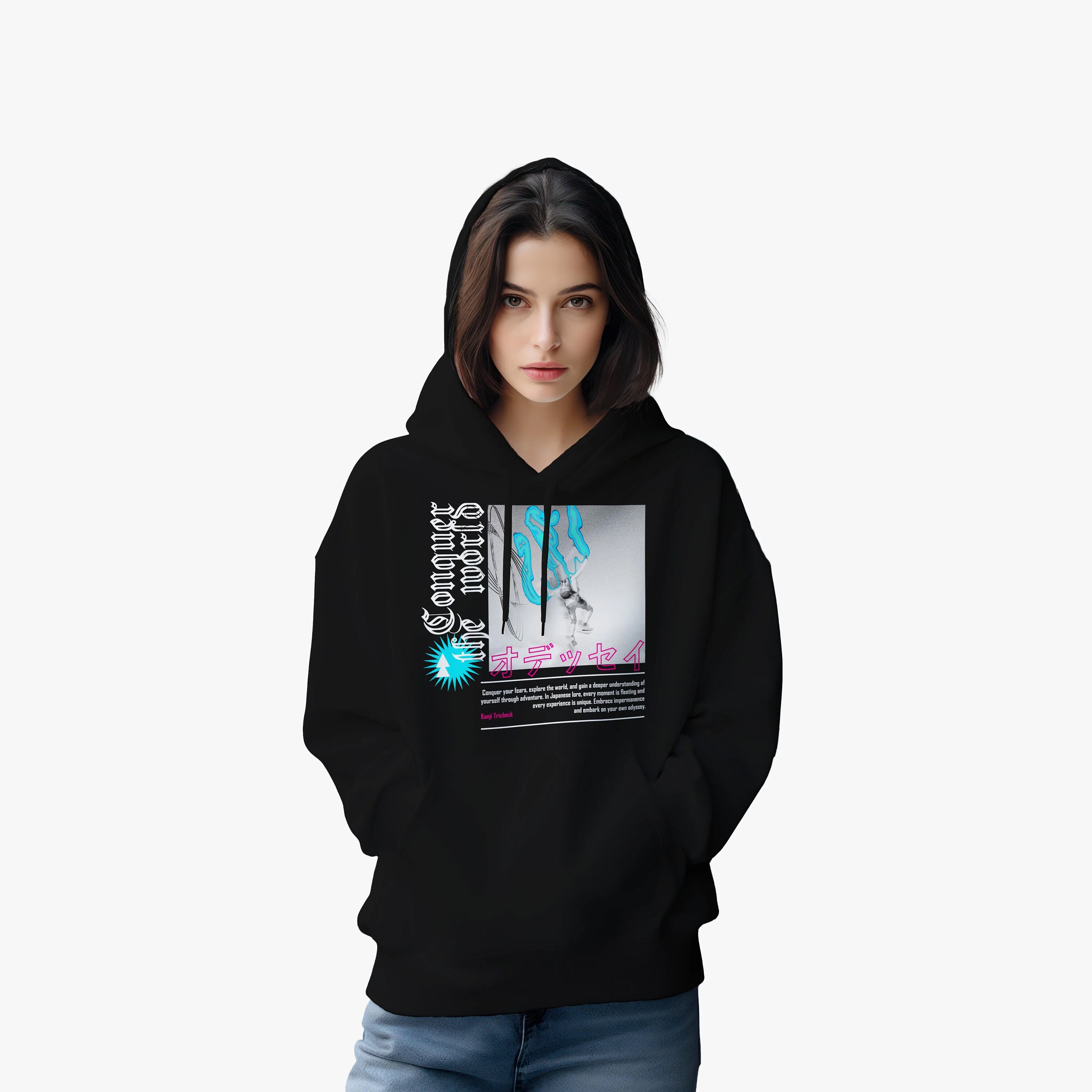 Conquer the World Y2K Hoodie Oversized Unisex Hoodie, Oversized Aesthetic  Harajuku Streetwear, Vintage Style Pullover -  Canada