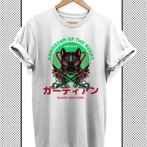 Kitsune Maske Japanisches Fuchs Shirt, Anime Liebhaber Geschenk für Mädchen, Anime Merch Tshirt mit Tier, Art Print Shirt, Harajuku Kleidung