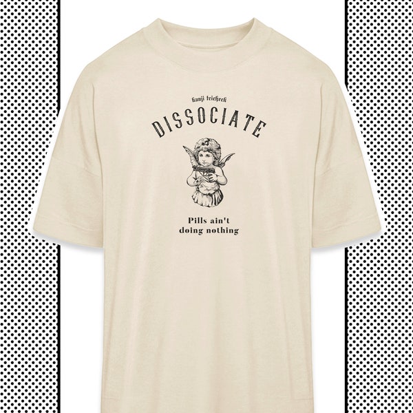 Vintage Oversize T-Shirt - Dissoziieren - Engel mit Pistole