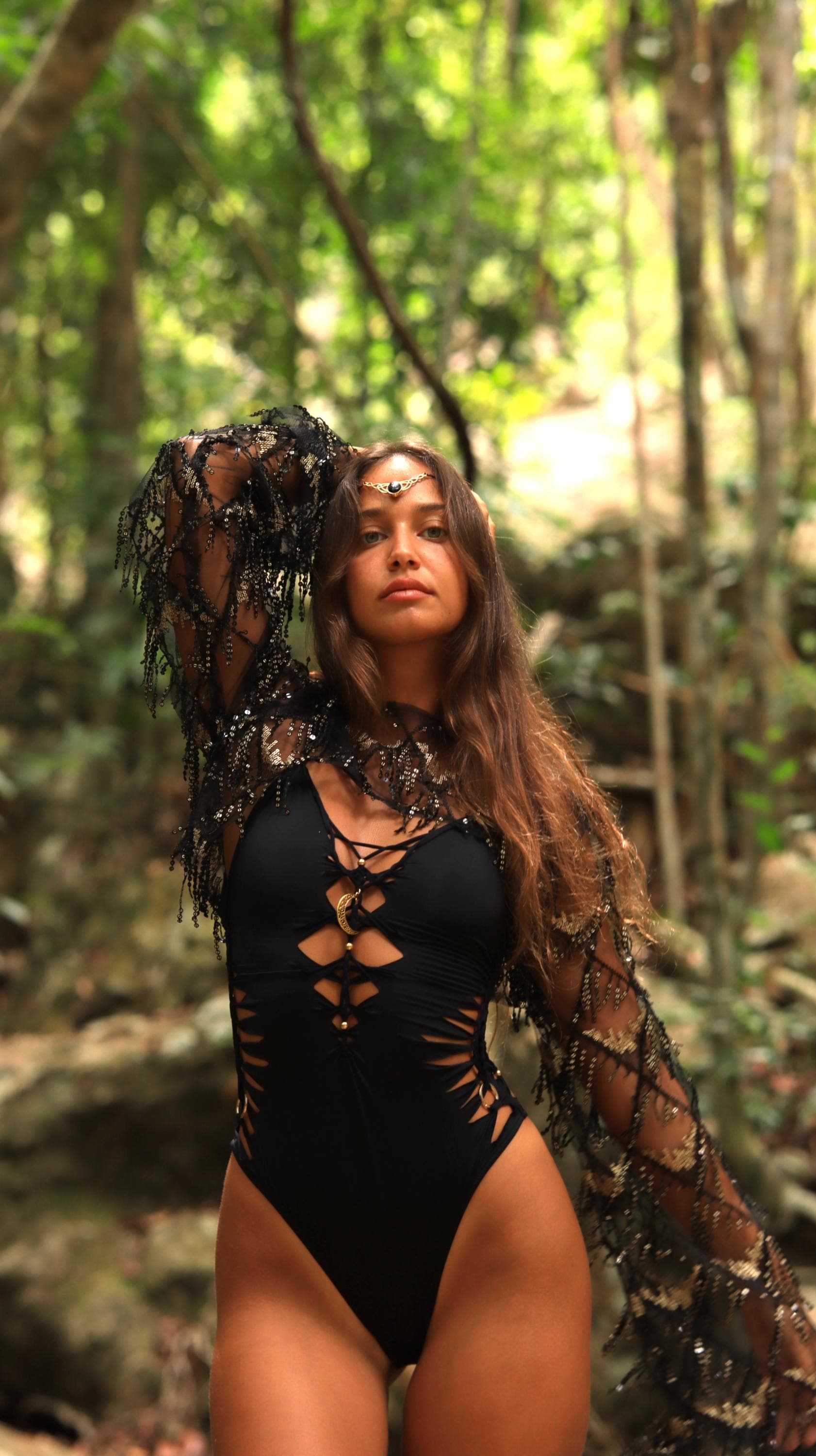 Braided Bodysuit Rave outfit Festival outfit Slit weave Burning man