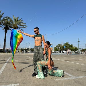 Ligas para rave, chaparreras desmontables sin trasero, chaparreras de vaquera, atuendo de festival imagen 10