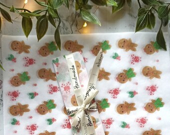 Christmas Gingie Tissue Paper / Gift Tissue Paper / Gingerbread Wrapping Tissue Paper / Business Packaging Supplies