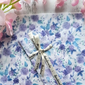 Carta da regalo in tessuto acquerello viola ortensia / Carta da regalo in tessuto / Carta da regalo floreale in tessuto / Materiali per imballaggio