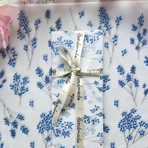 Blue Floral Tissue Wrapping Paper / Gift Tissue Paper / Floral Etsy