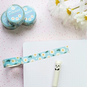 Washi-tape madeliefje / Washi-tape blauwe madeliefjes / Lover Bujo Supplies