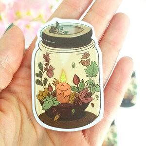 Autumn Leaves in Jar Sticker – Waterproof Fall Decor