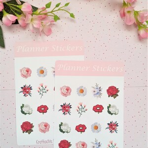 Bloemen Sticker Sheet / Planner Vinyl Stickers / Cute Flower Stickers / Journal Stickers / Diverse Bloem Bujo Sticker Set