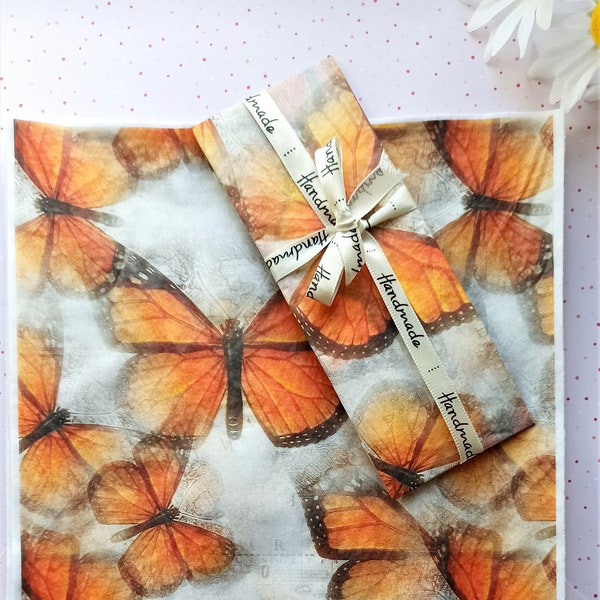 Vintage Butterfly Tissue Wrapping Paper / Vintage Gift Tissue Paper /Cottagecore Wrapping Tissue Paper / Business Packaging Supplies