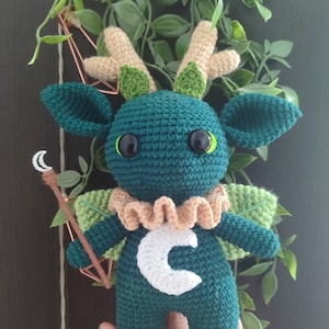 Moonfen the Celestial Forest Guardian – Crochet Plushie Pattern | Kawaii Forest Spirit PDF Tutorial | DIY Mythical Creature