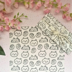 Papel de seda para envolver animales de dibujos animados / Papel de seda para regalo / Papel de seda para envolver lindos / Suministros de embalaje