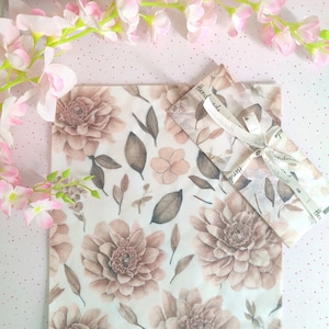 Carta velina Boho Magnolia Confezione regalo floreale Carta velina di seta Fiori rosa Boho