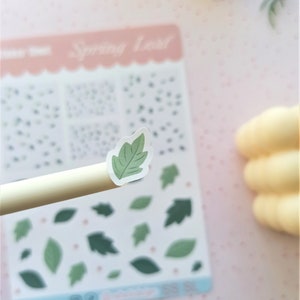 Folha de adesivos de folhas de primavera/adesivos de papel de folhas verdes/adesivos bujo ilustrados