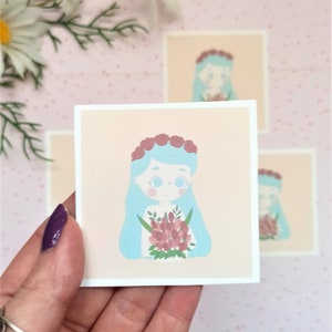 Láminas artísticas de niñas de las flores / Arte femenino / Láminas artísticas mate ilustradas / Láminas ilustradas con flores de primavera / Decoración de pared