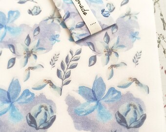 Blue Floral Watercolor Gift Tissue Paper