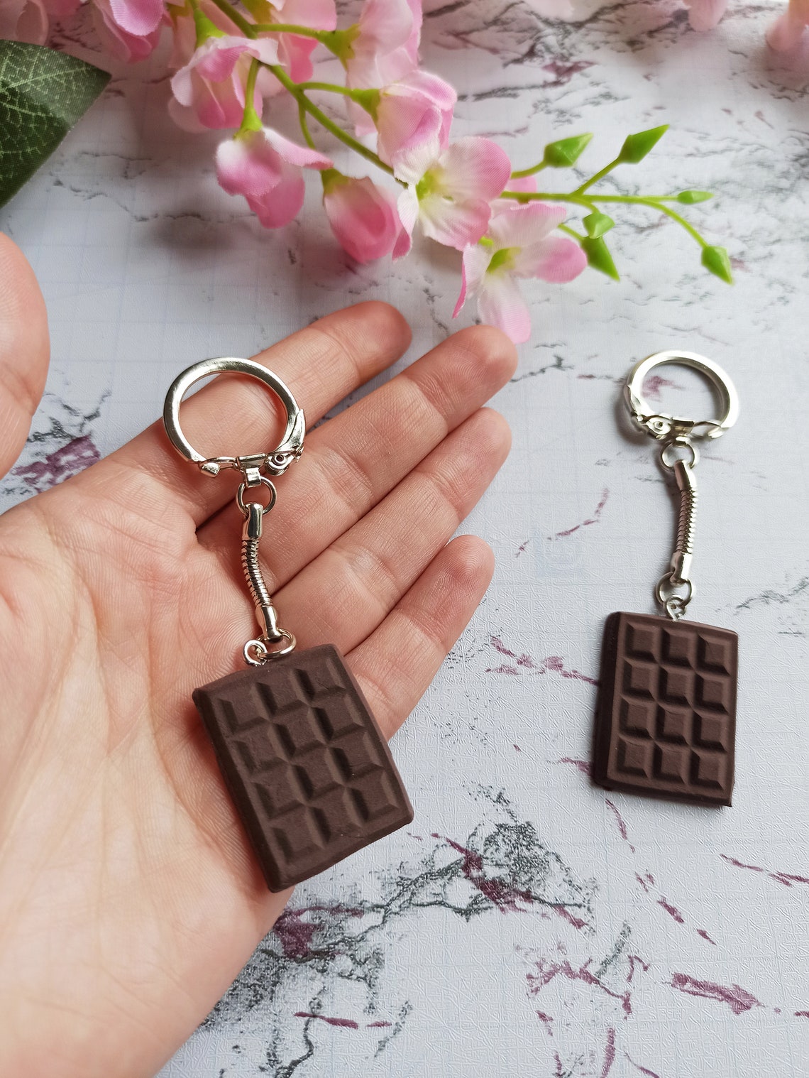 Chocolate Bar Keychain / Handmade Silk Clay Chocolate Etsy