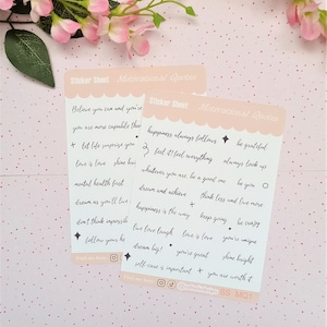 Arkusz naklejek z motywującymi cytatami / Arkusz naklejek do dziennika Bullet / Naklejki z cytatami, scrapbooking, naklejki z inspirującymi cytatami