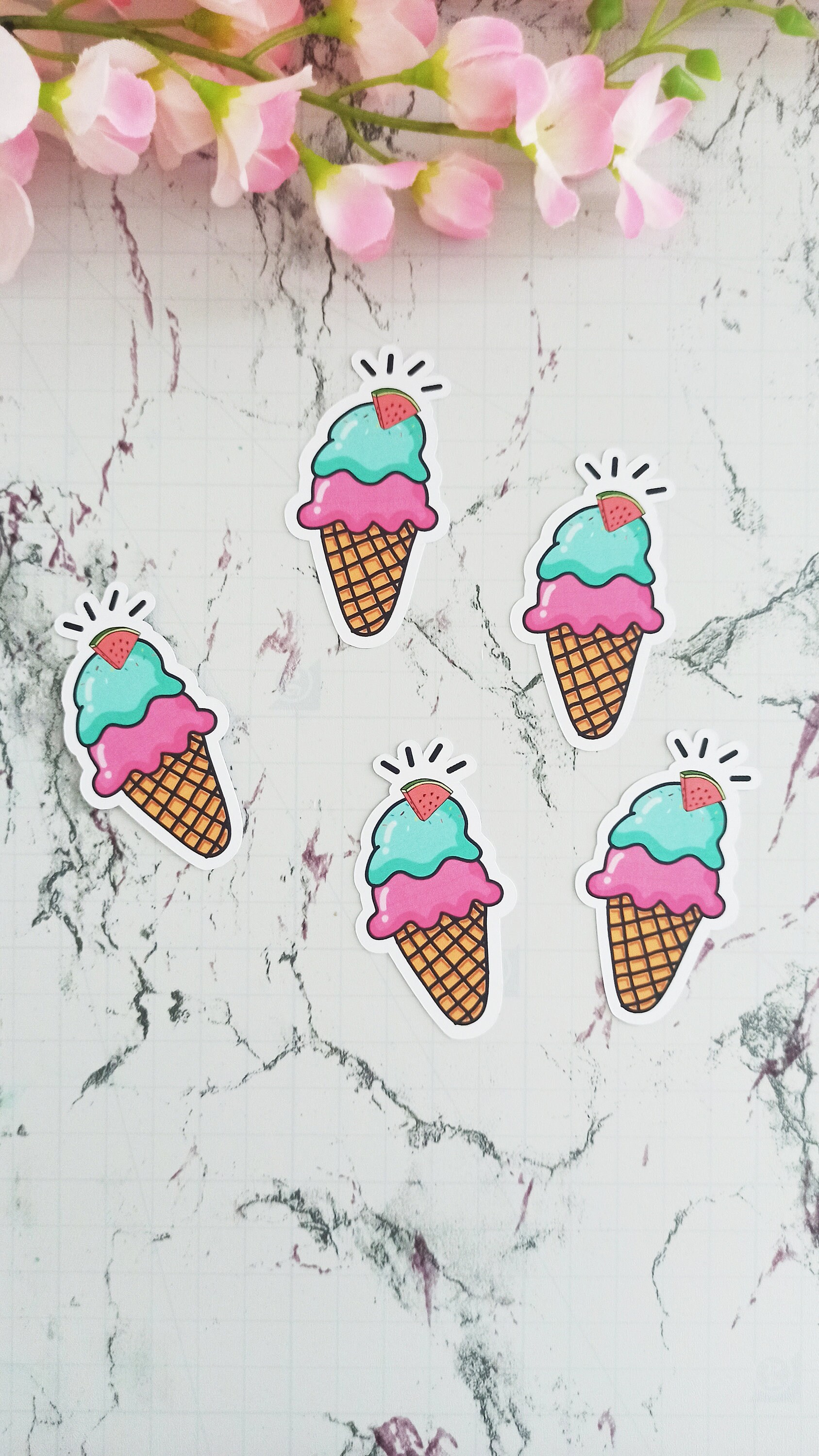 Ice Cream Sticker Set / Ice Cream Stickers / Dessert Stickers Etsy