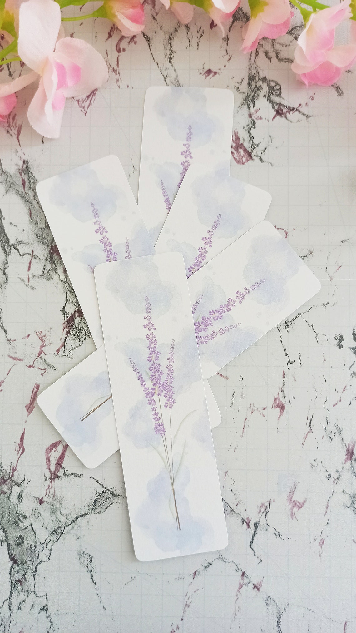 Lavender Watercolor Bookmark / Purple Floral Watercolor | Etsy