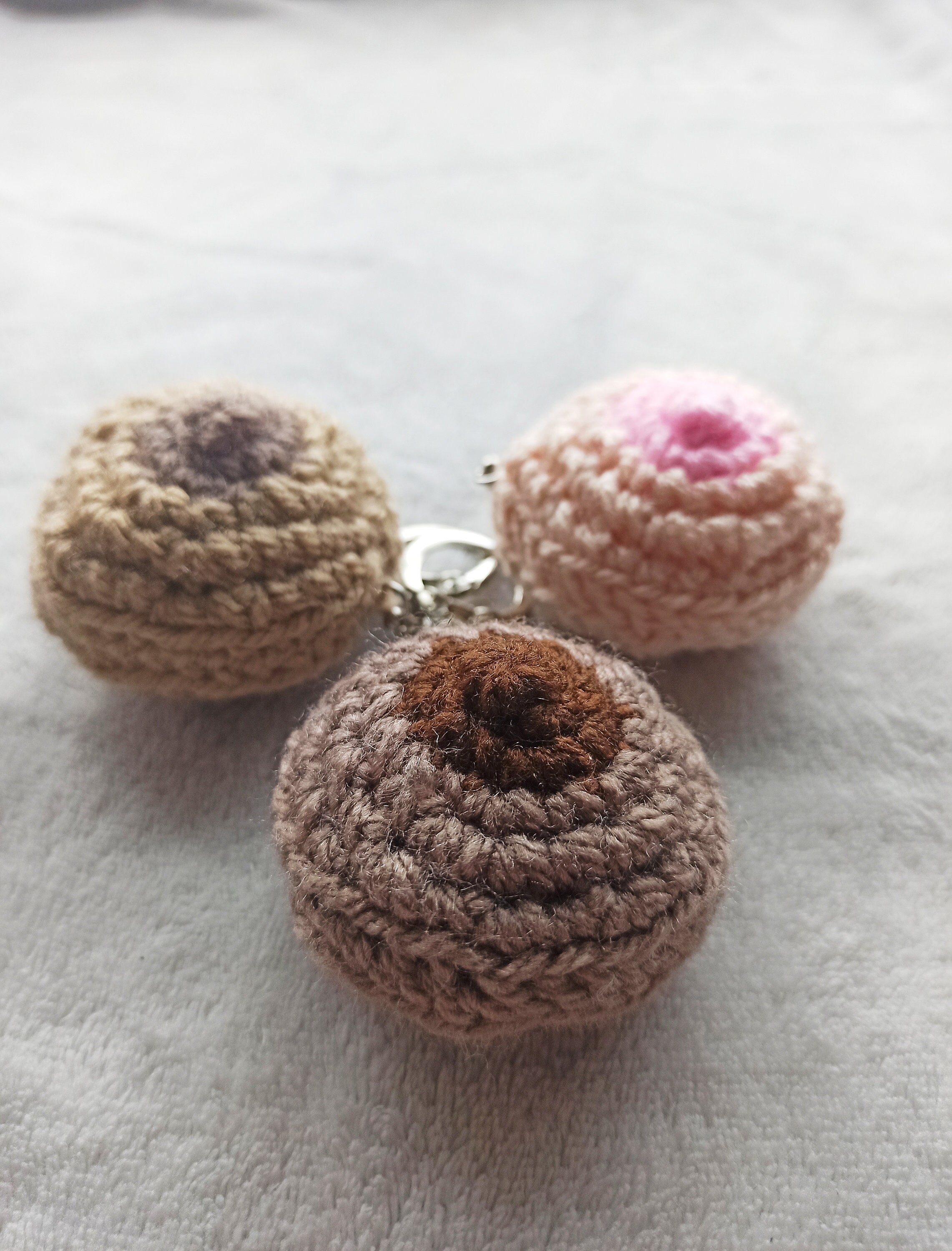 Breast Keychain / Crocheted Keychain / Boob / Boobie Keychain Etsy