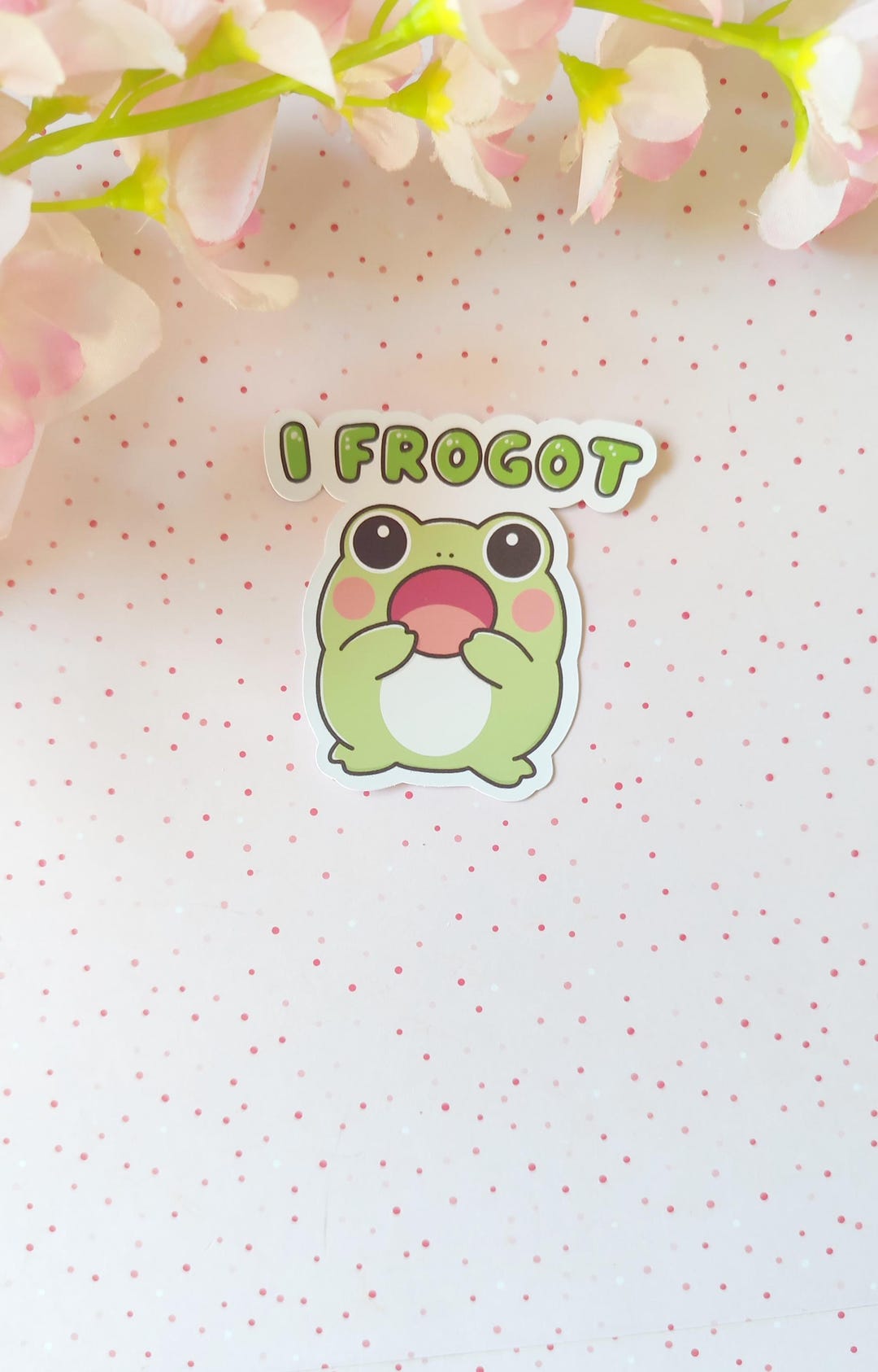 Cute Frog Sticker – “I Frogot” Funny Kawaii Frog Vinyl Sticker for ...