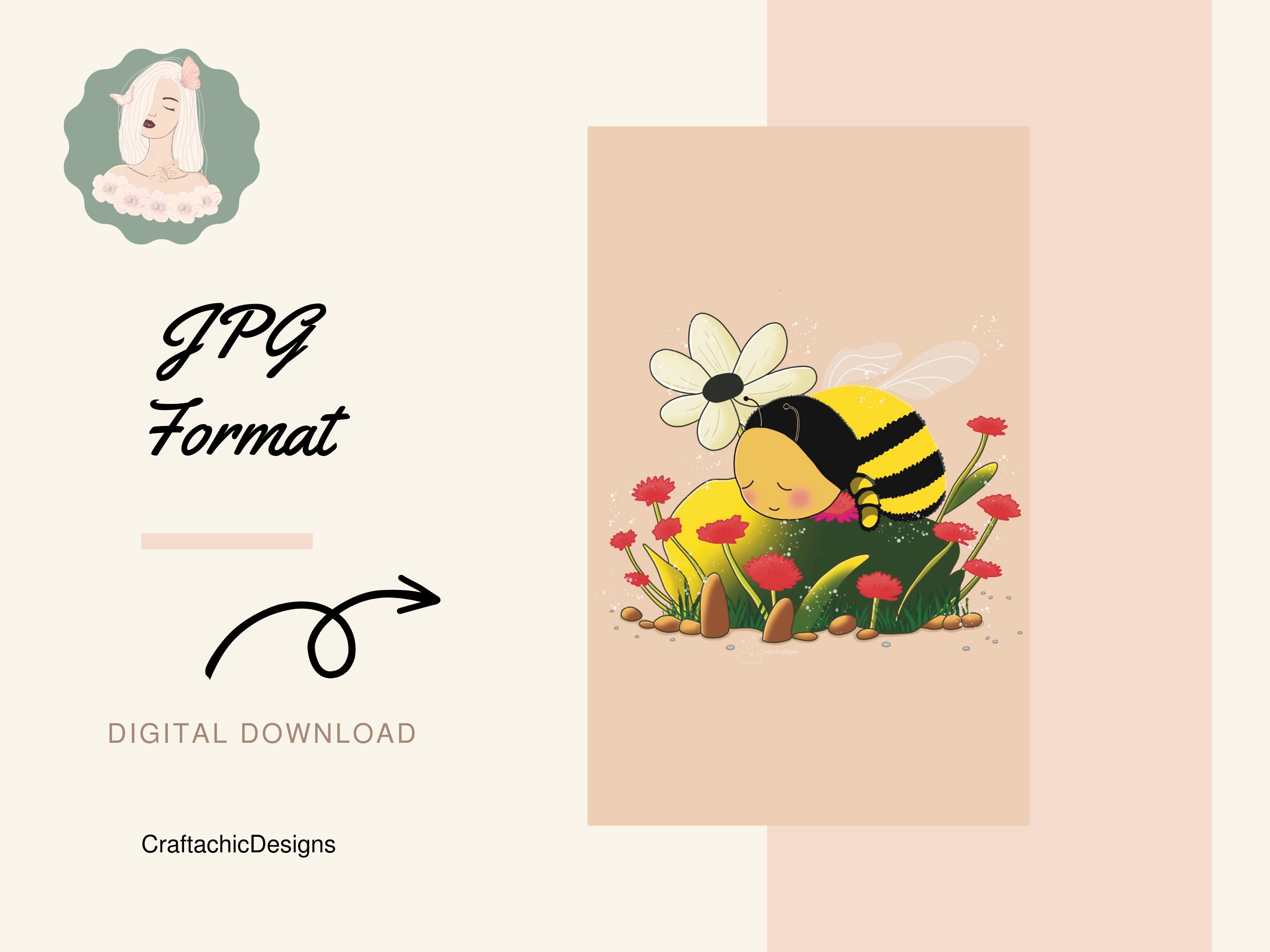 Cute Chonky Baby Bee Sleeping Wallpaper, Kawaii Insect (digital ...