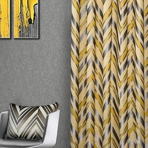Geometric shapes Drapery Curtains, Pair Curtains Panel, Art Deco Curtains, Extra Long Curtains