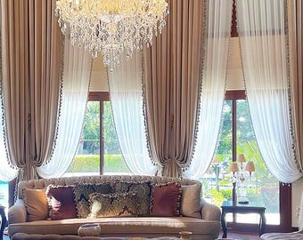 Linen Look Sheer Curtains: Rod Pocket Voile Drapery