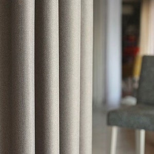 Linen Dimout Curtain with Solid Colors , Black out Linen Look Drapes , Thermal and Soundproof Fabric Panels,Bedroom Curtains