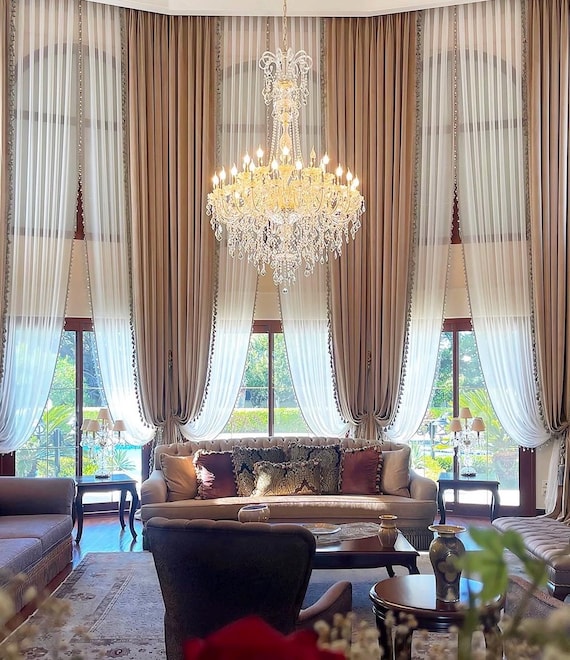 Linen Look Sheer Curtains: Rod Pocket Voile Drapery