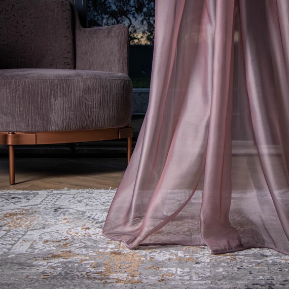 Linen Sheer Curtain Panel: Art Deco Style