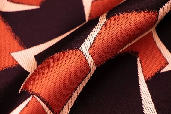 Geometric Art Deco Drapery Curtains, Extra Long Panel