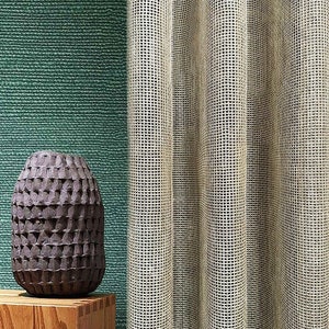 Sheer Beige Polyester Curtains: Art Deco Style