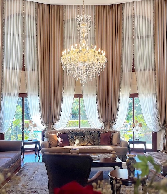 Faux Linen Curtains, Sheer Rod Pocket Panels, Soft Filtered Light
