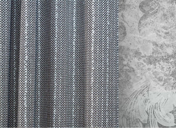 Cotton Drapery Curtain Panel: Art Deco Style, Extra Long