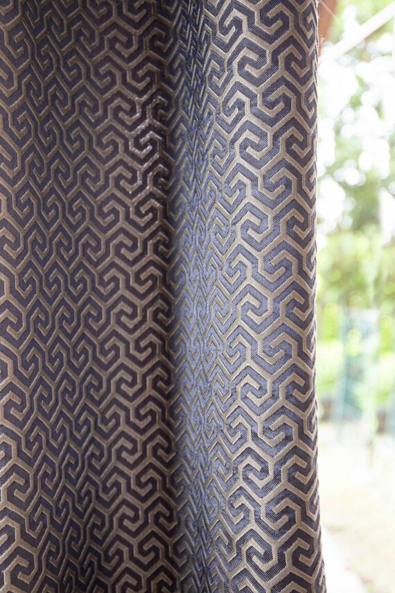 Geometric Cotton Drapery Curtains: Custom Made Embossed Fabric