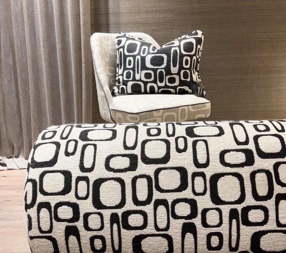 Jacquard upholstery fabric, 55-Inch width, Geometric design for drapery