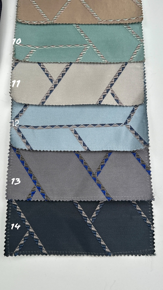 Geometric Art Deco Drapery Curtains, Extra Long Pair Curtains