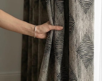 Cortinas de estilo Art Déco geométrico: Par de paneles modernos