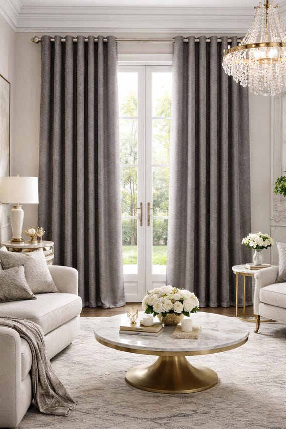 Luxurious Blackout Chenille Curtain | Soft Touch & 21 Color Options | Black Drapery