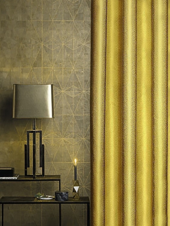 Art Deco Cotton Drapery Curtains: Extra Long Modern Panels