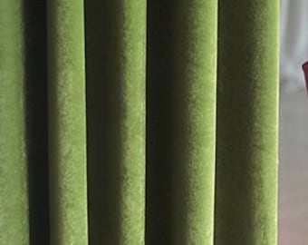 Green Velvet Drapery Curtains, Curtains Panel, Art Deco Curtains, Extra Long Curtains