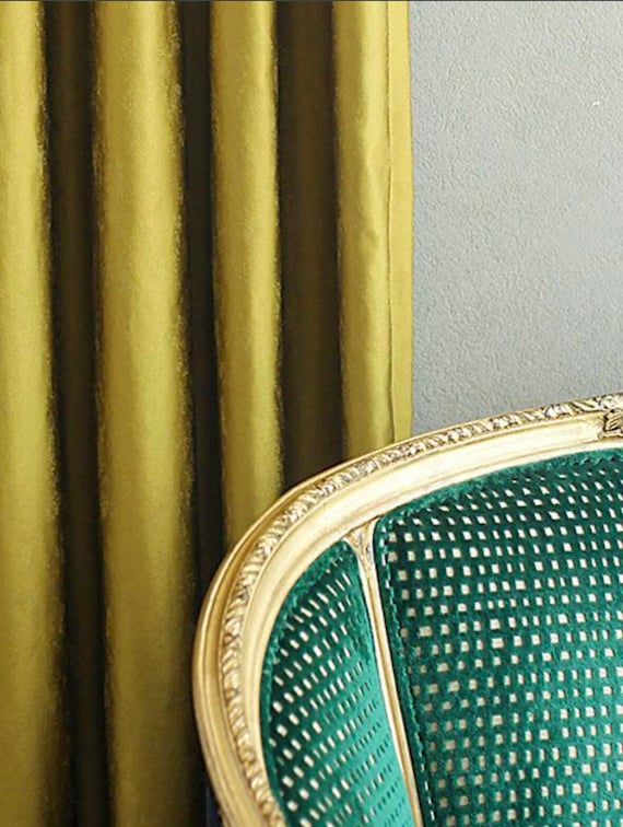 Cotton Drapery Curtain Panel: Art Deco Style, Extra Long