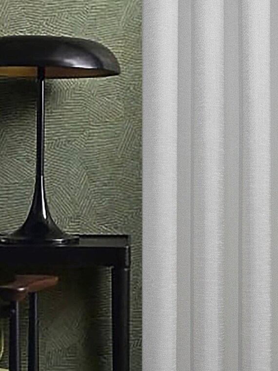 Shiny Linen Sheer Curtains: Rod Pocket Voile Drapery, Custom Panels