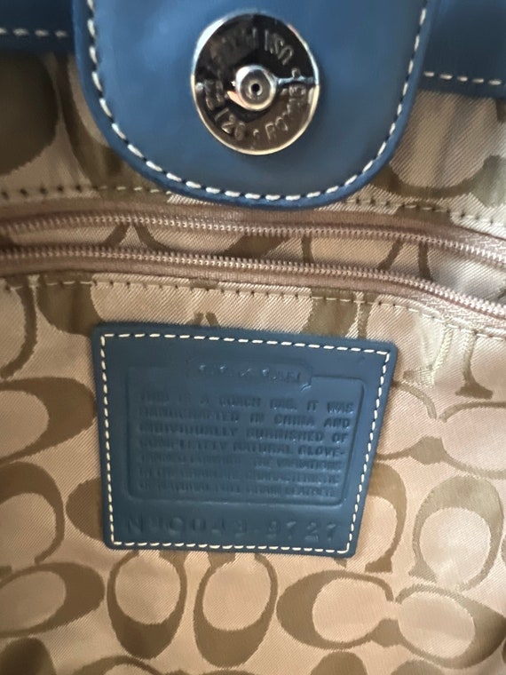 Coach Leather Bucket Bag Cerulean Blue - image 7