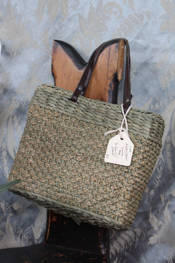 Raffia/Straw sun faded market bag, Summer picnic,… - image 2