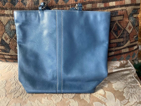 Coach Leather Bucket Bag Cerulean Blue - image 5